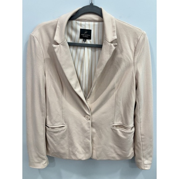 Adrianna Papell Jackets & Blazers - Adrianna Papell Jacket Womens Small Pink Beige Button Front Lined Blazer Pockets